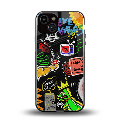 graffiti back phone cover | glass case for iphone 13