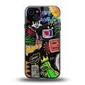 graffiti back phone cover | glass case for iphone 15 plus