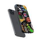 graffiti back phone cover | glass case for iphone 15 plus