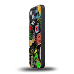 graffiti back phone cover | glass case for iphone 15 plus