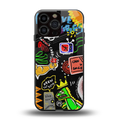 graffiti back phone cover | glass case for iphone 15 pro max