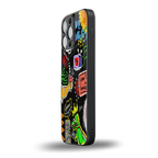 graffiti back phone cover | glass case for iphone 15 pro max