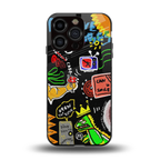 graffiti back phone cover | glass case for iphone 15 pro