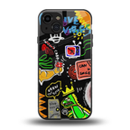 graffiti back phone cover | glass case for iphone 15