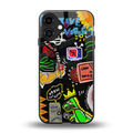 graffiti back phone cover | glass case for iphone 16 plus
