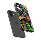 graffiti back phone cover | glass case for iphone 16 plus
