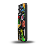 graffiti back phone cover | glass case for iphone 16 plus