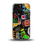 graffiti back phone cover | glass case for iphone 16 pro