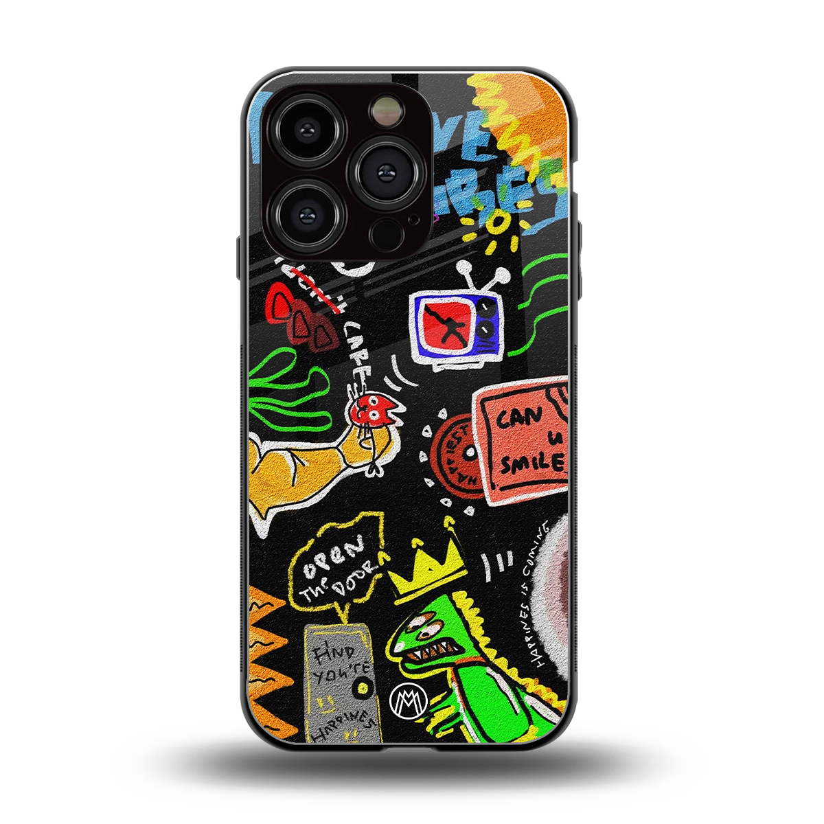 graffiti back phone cover | glass case for iphone 16 pro