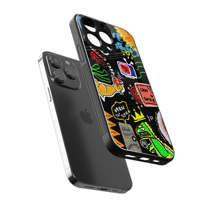 graffiti back phone cover | glass case for iphone 16 pro