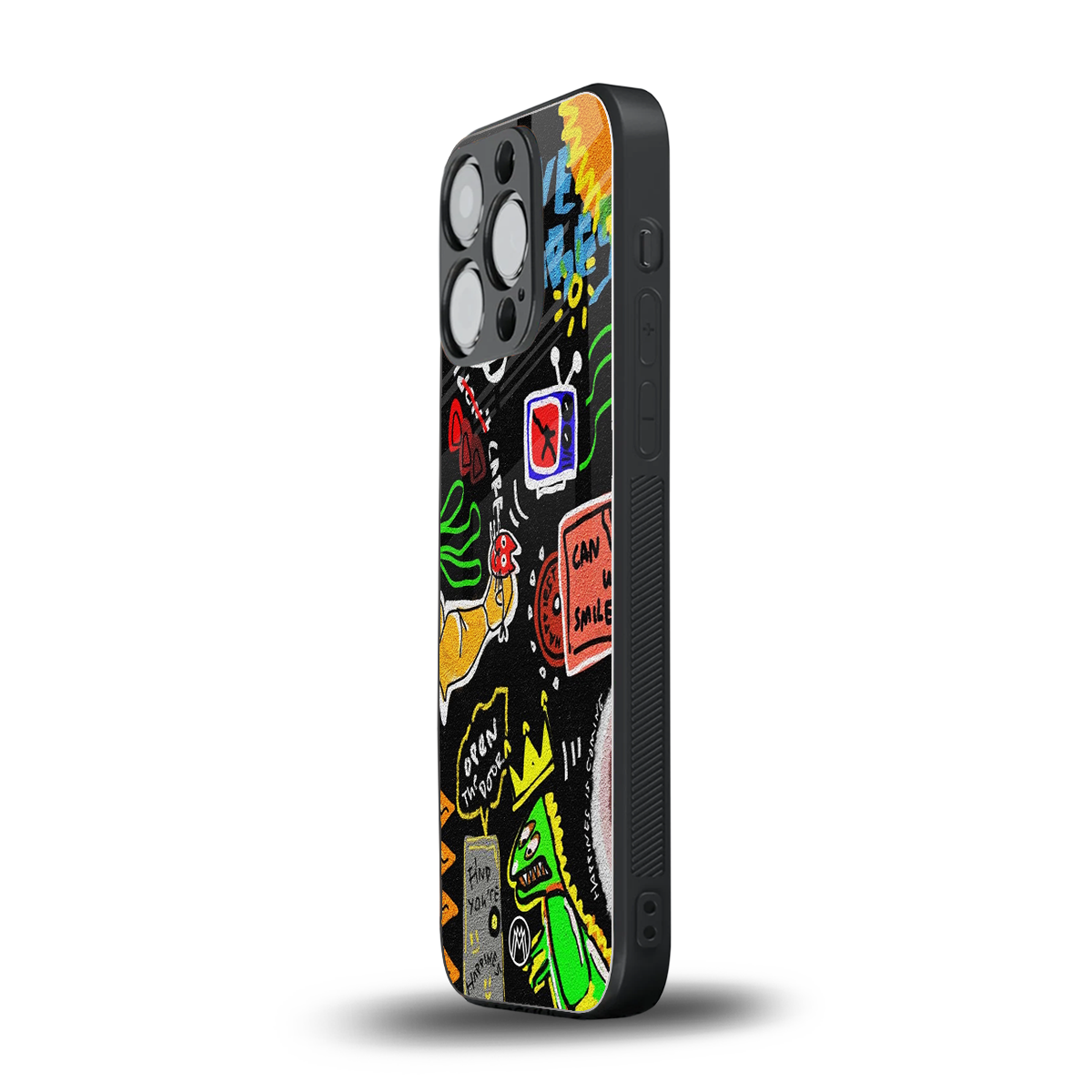 graffiti back phone cover | glass case for iphone 16 pro