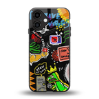 graffiti back phone cover | glass case for iphone 16