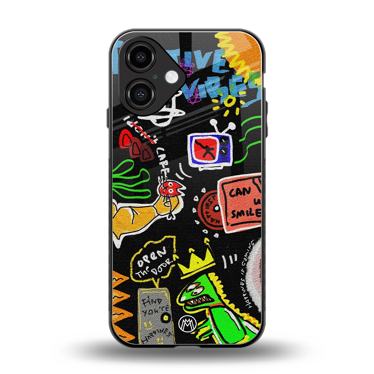 graffiti back phone cover | glass case for iphone 16