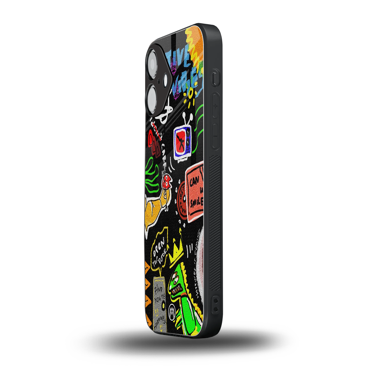 graffiti back phone cover | glass case for iphone 16