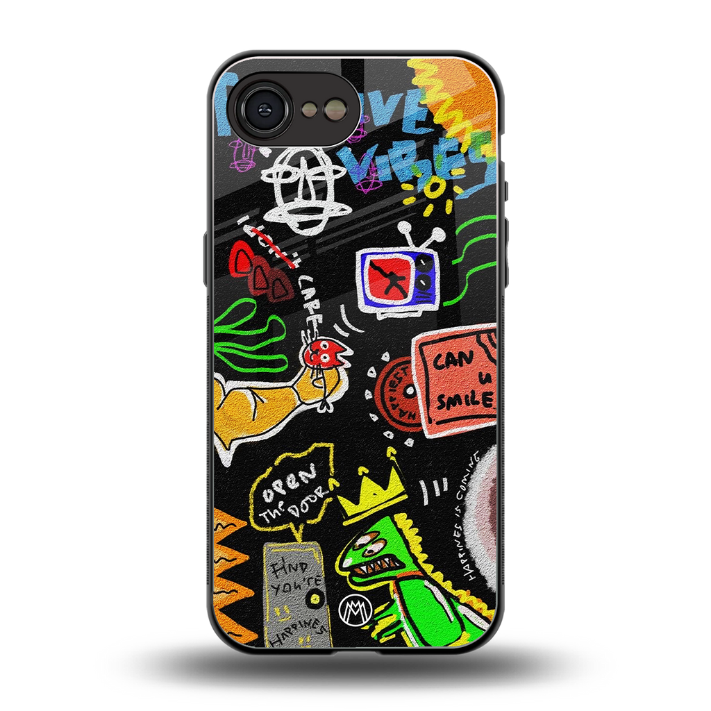 graffiti back phone cover | glass case for iphone 16e