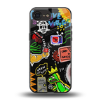 graffiti back phone cover | glass case for iphone 16e