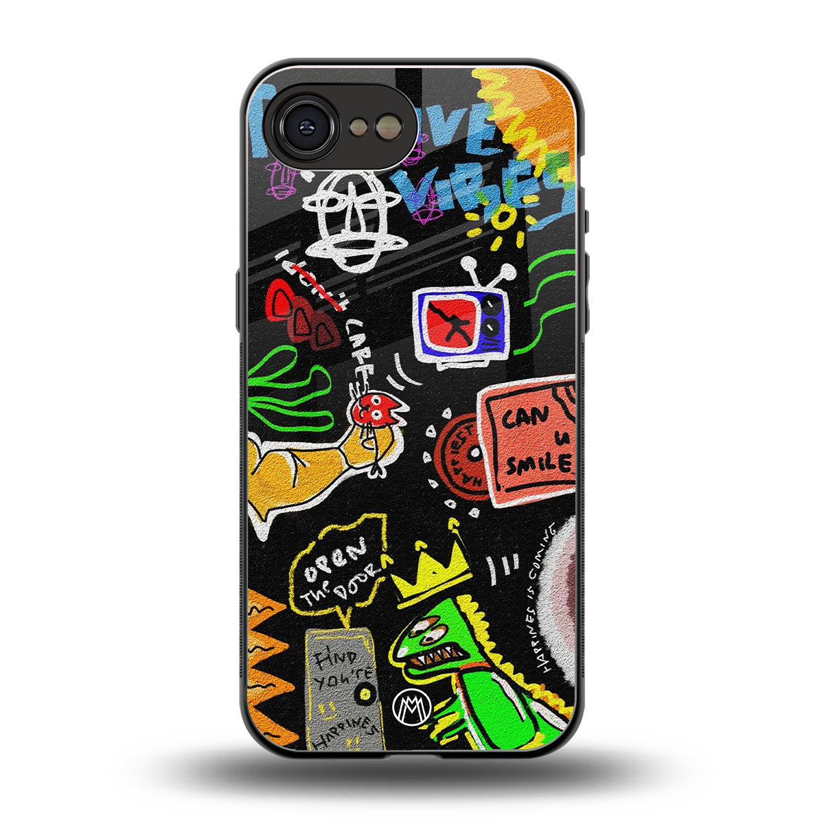 graffiti back phone cover | glass case for iphone 16e