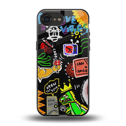 graffiti back phone cover | glass case for iphone 16e