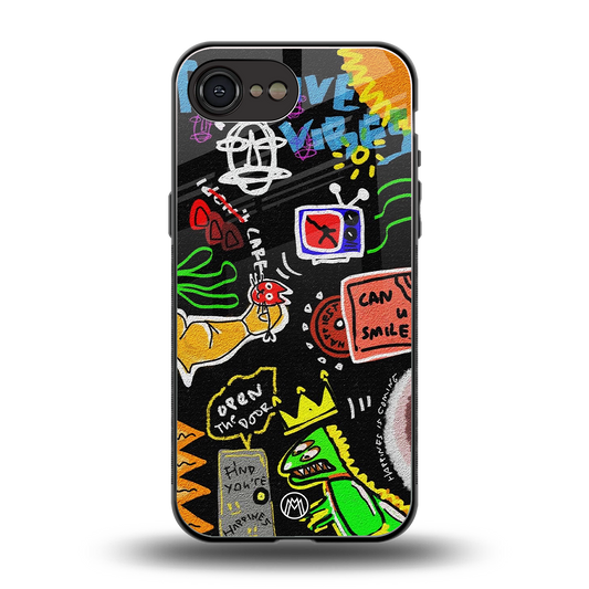 graffiti back phone cover | glass case for iphone 16e