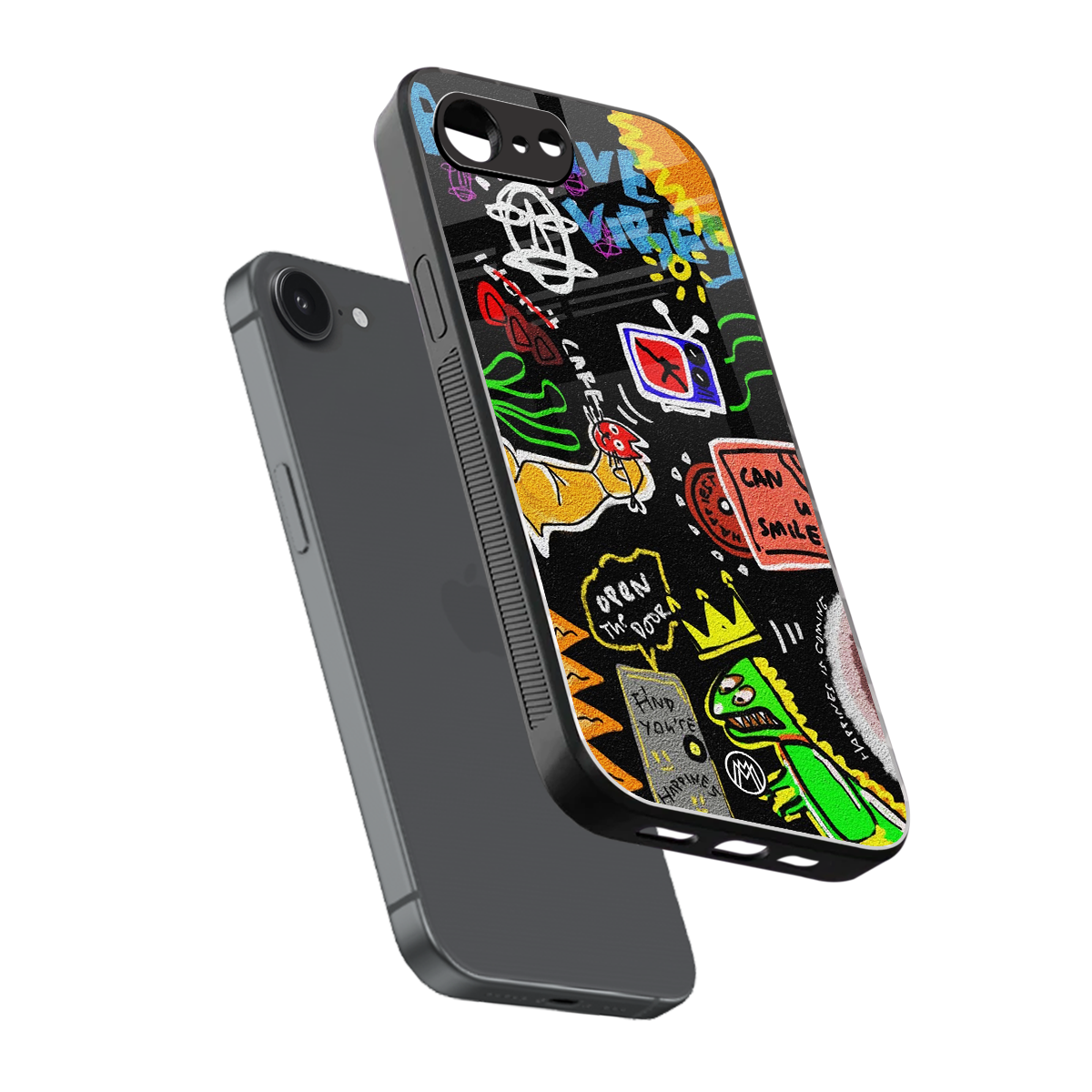graffiti back phone cover | glass case for iphone 16e