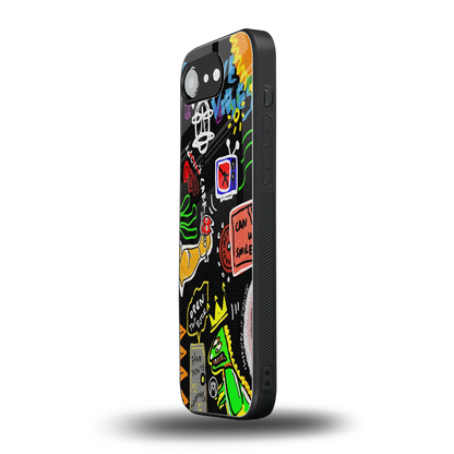 graffiti back phone cover | glass case for iphone 16e