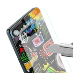 graffiti back phone cover | glass case for iphone 16e