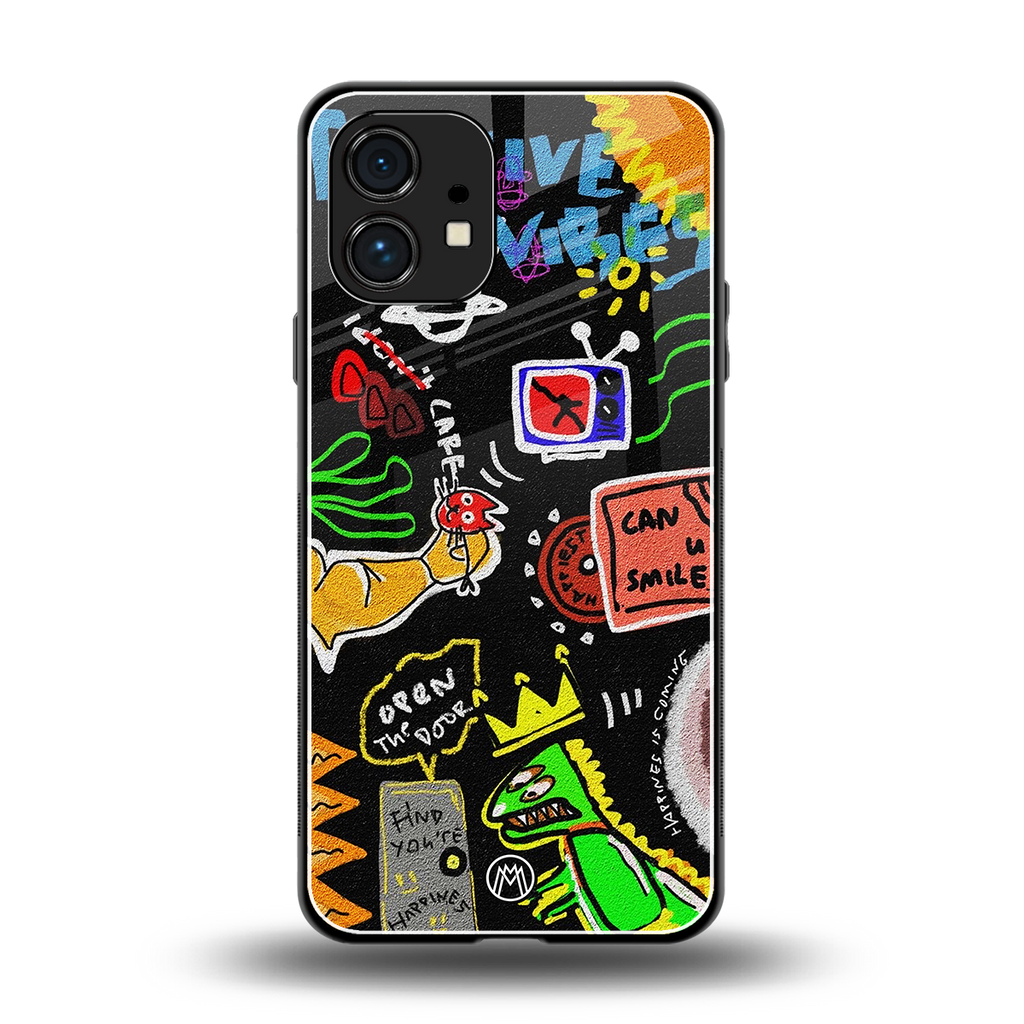 graffiti back phone cover | glass case for nothing phone 1