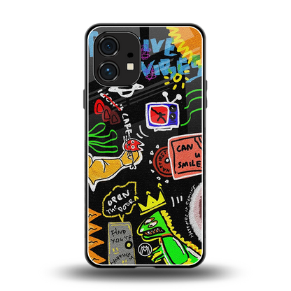 graffiti back phone cover | glass case for nothing phone 1