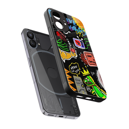 graffiti back phone cover | glass case for nothing phone 1