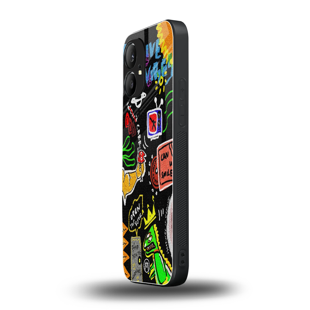 graffiti back phone cover | glass case for nothing phone 1