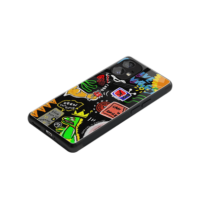 graffiti back phone cover | glass case for nothing phone 1