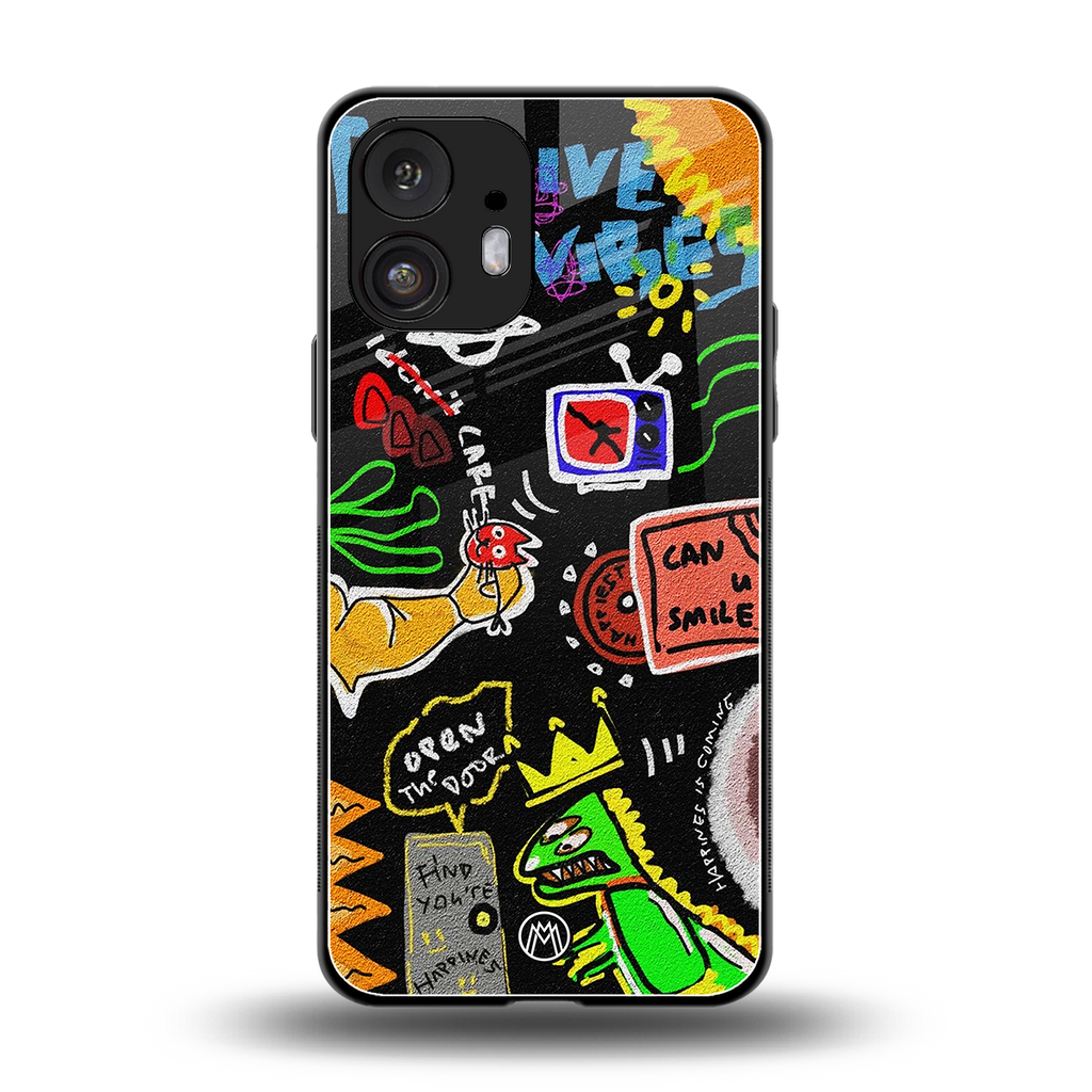 graffiti back phone cover | glass case for nothing phone 2