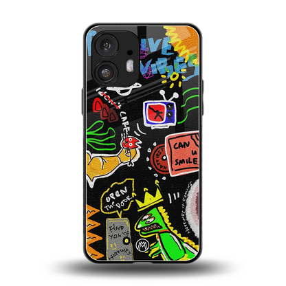 graffiti back phone cover | glass case for nothing phone 2