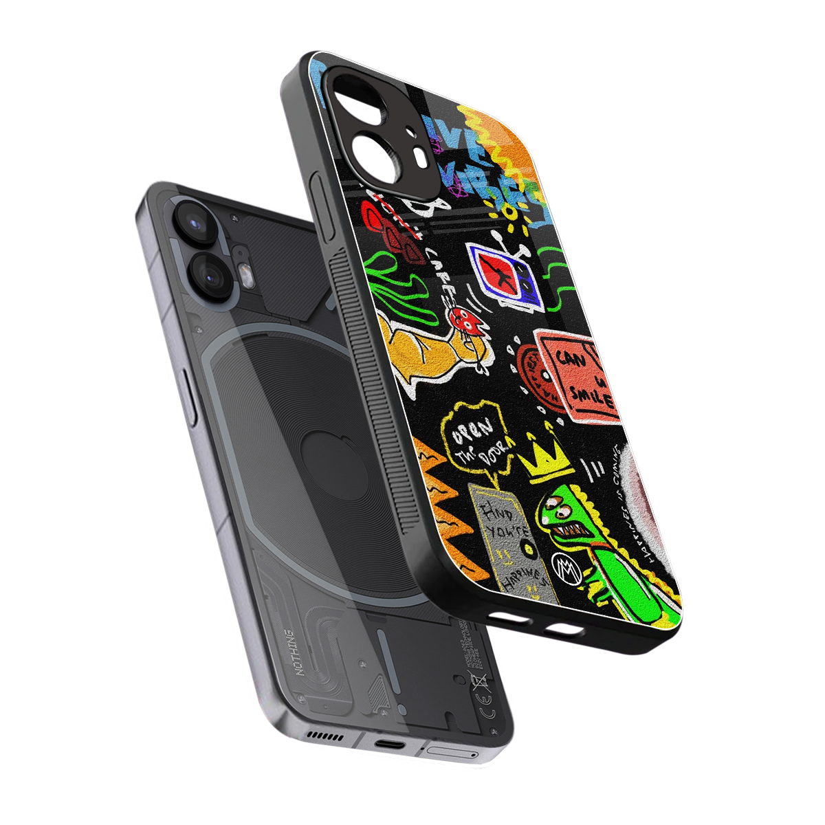graffiti back phone cover | glass case for nothing phone 2