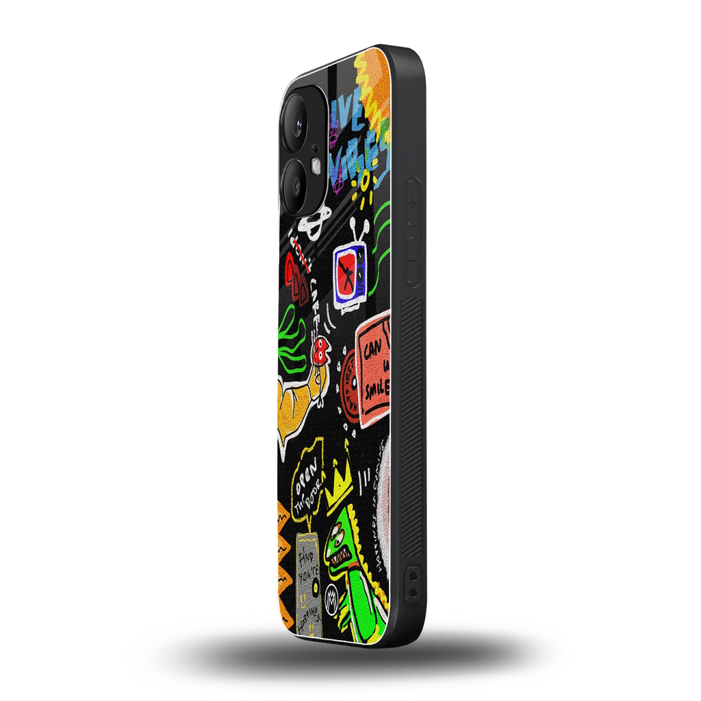 graffiti back phone cover | glass case for nothing phone 2