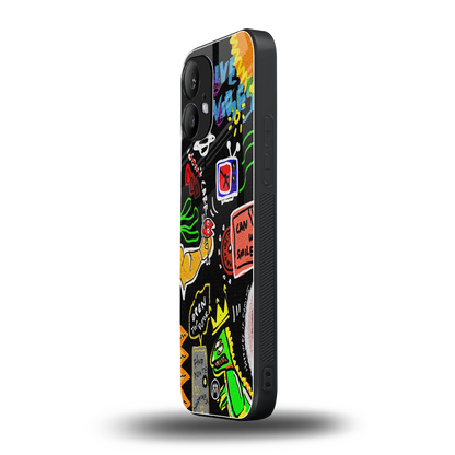 graffiti back phone cover | glass case for nothing phone 2
