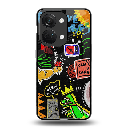 graffiti back phone cover | glass case for oneplus nord 3