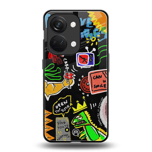 graffiti back phone cover | glass case for oneplus nord 3