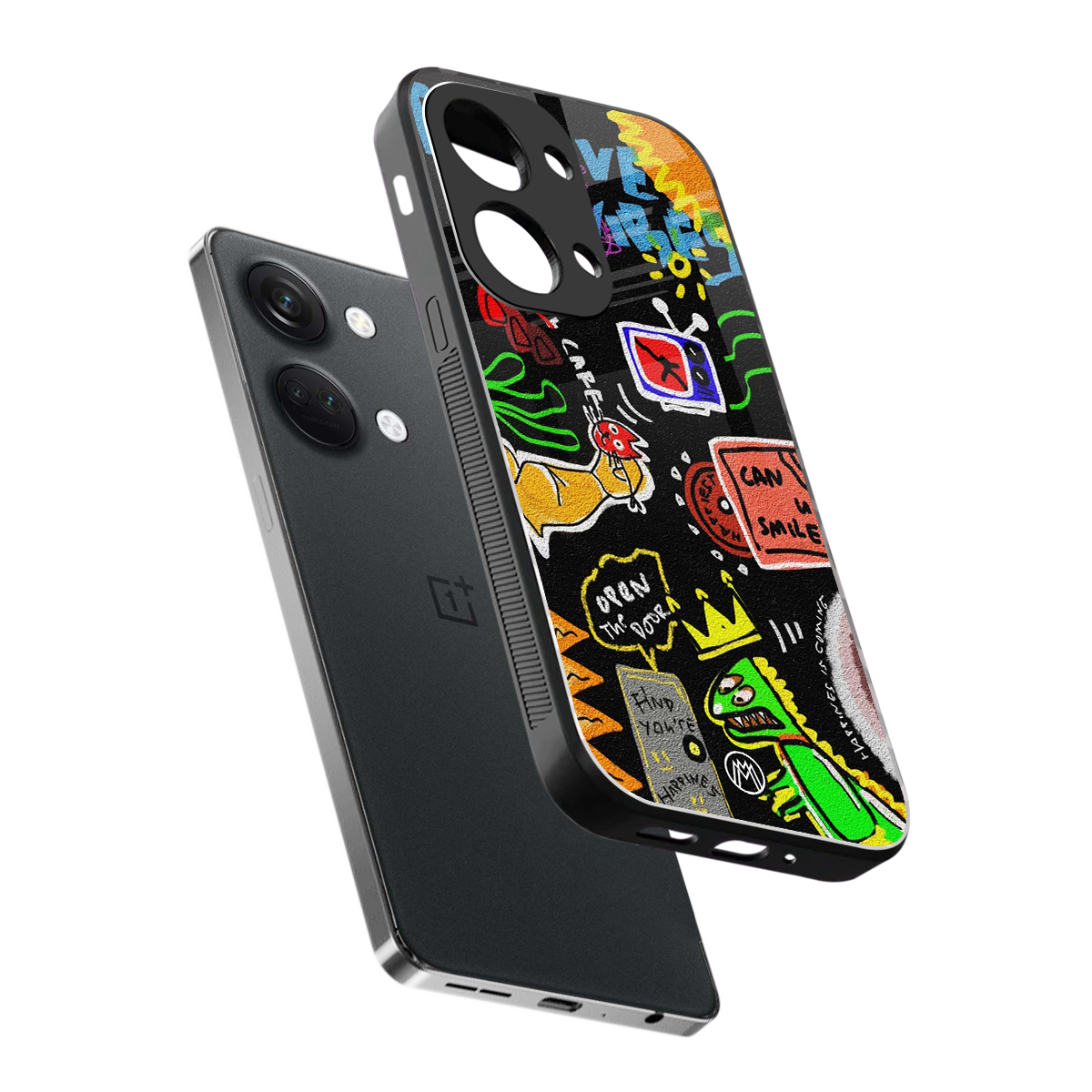 graffiti back phone cover | glass case for oneplus nord 3