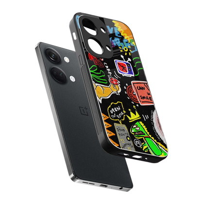 graffiti back phone cover | glass case for oneplus nord 3