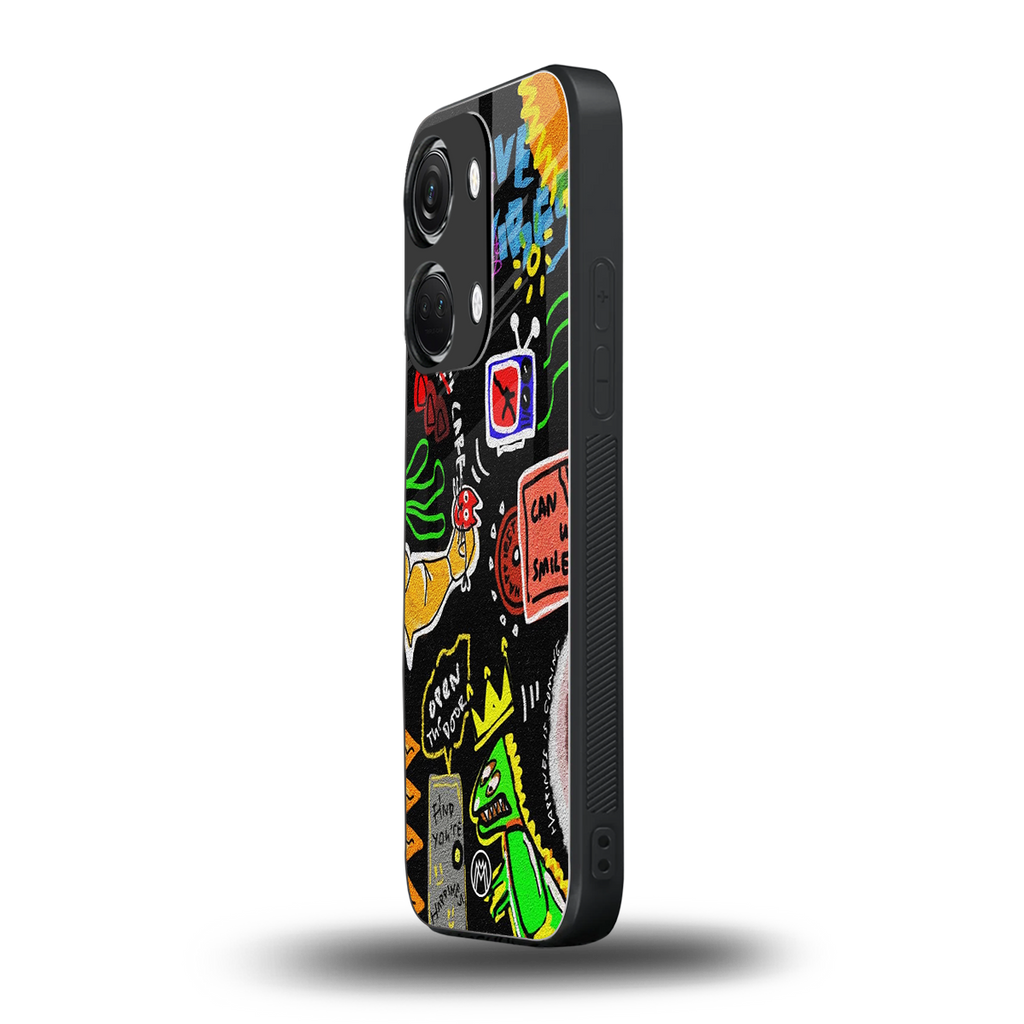 graffiti back phone cover | glass case for oneplus nord 3