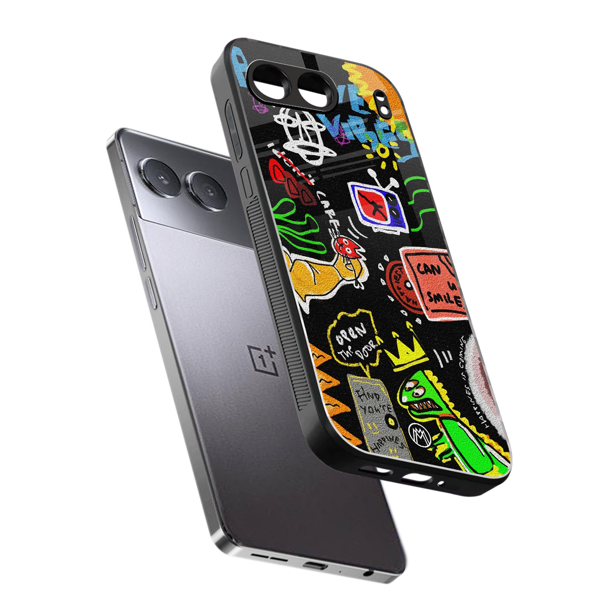graffiti back phone cover | glass case for oneplus nord 4