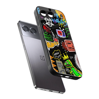 graffiti back phone cover | glass case for oneplus nord 4