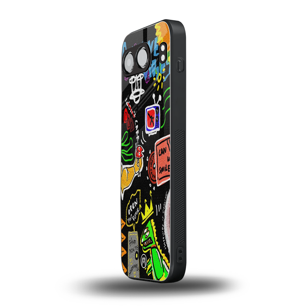 graffiti back phone cover | glass case for oneplus nord 4