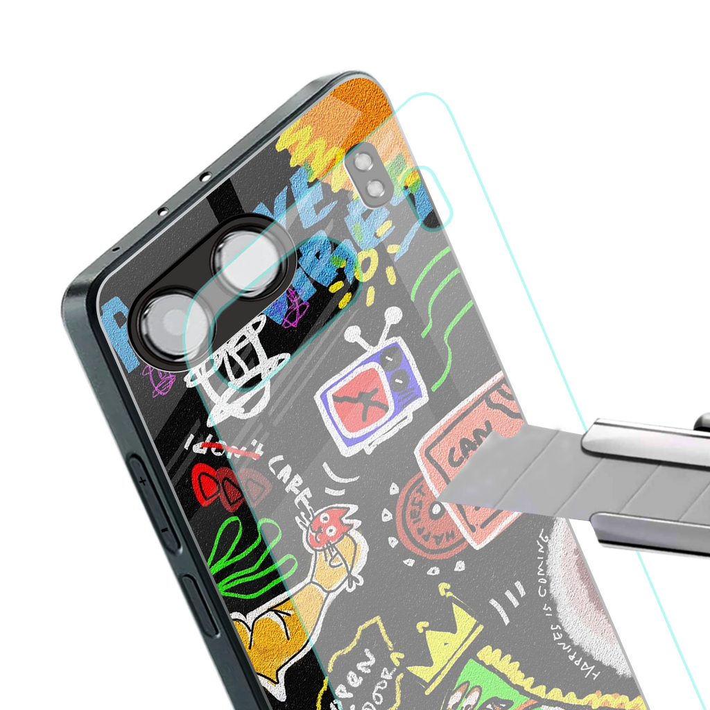 graffiti back phone cover | glass case for oneplus nord 4