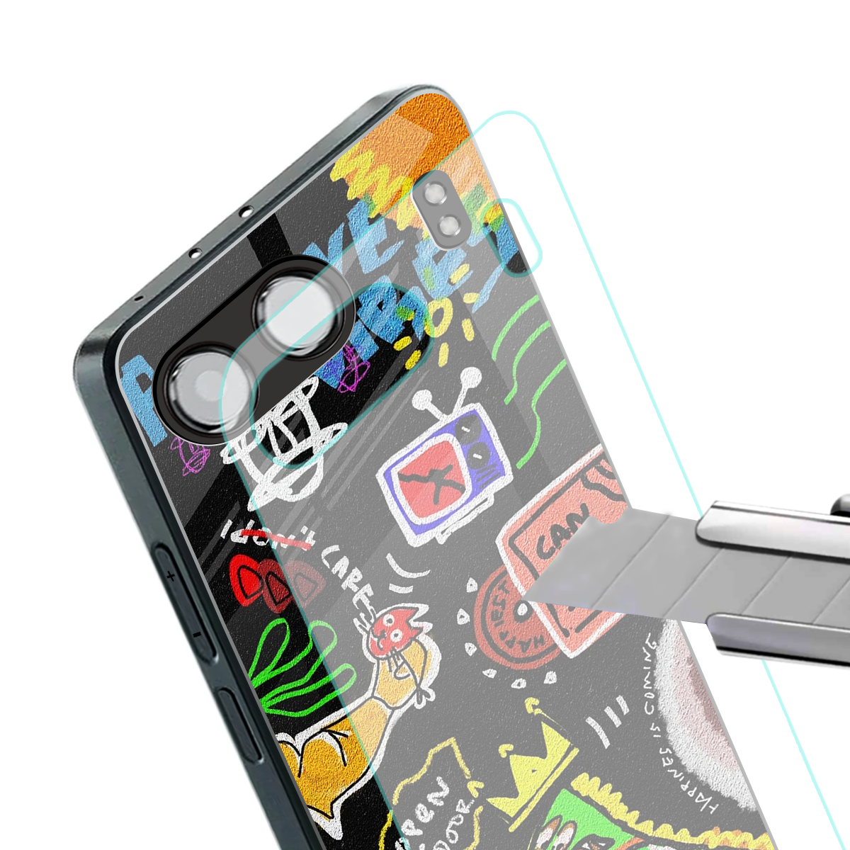 graffiti back phone cover | glass case for oneplus nord 4