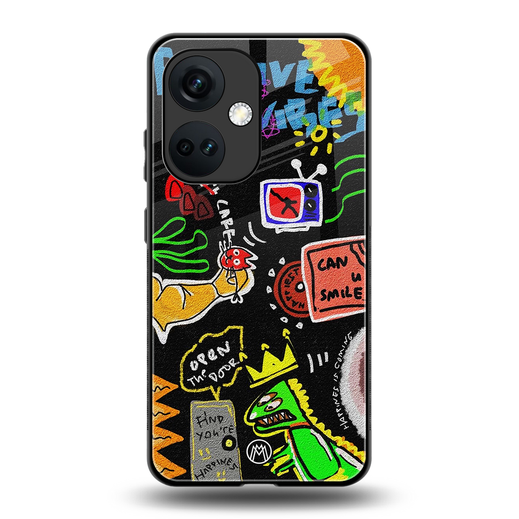 graffiti back phone cover | glass case for oneplus nord ce 3
