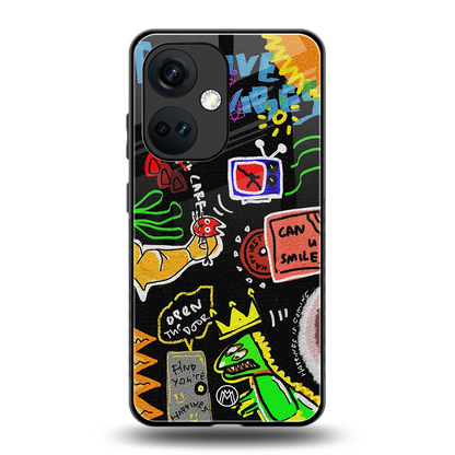 graffiti back phone cover | glass case for oneplus nord ce 3