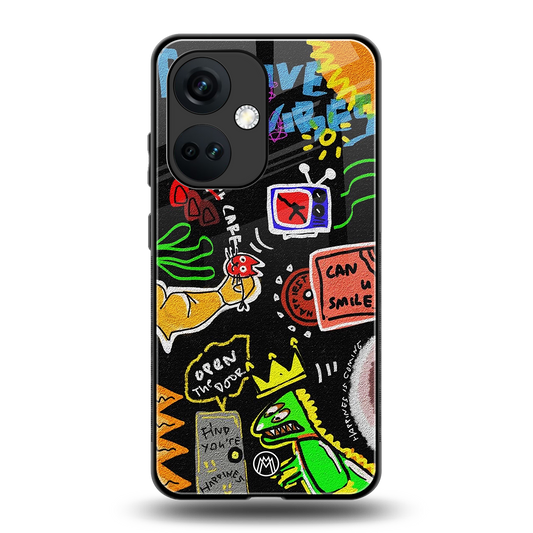 graffiti back phone cover | glass case for oneplus nord ce 3
