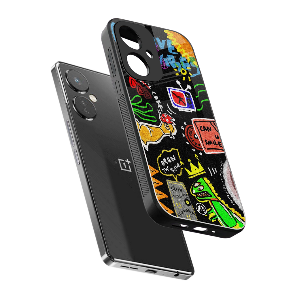 graffiti back phone cover | glass case for oneplus nord ce 3